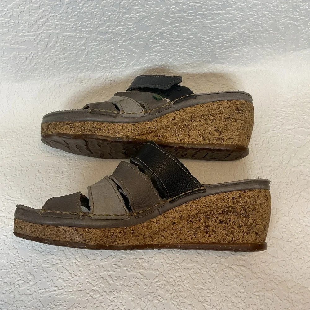 El‎ Naturalista Women's Leather Strappy Slide Sandals Boho Retro 40/9,5